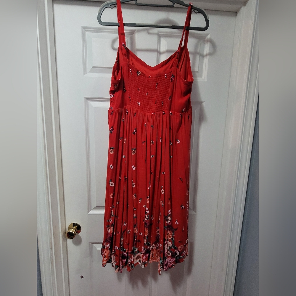 Torrid Vibrant Red Floral Midi Dress - Picture 5 of 5
